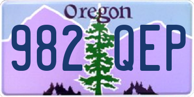 OR license plate 982QEP