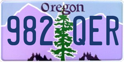OR license plate 982QER