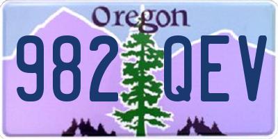OR license plate 982QEV