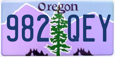 OR license plate 982QEY