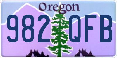 OR license plate 982QFB