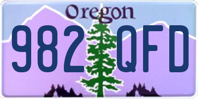 OR license plate 982QFD