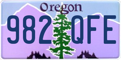 OR license plate 982QFE