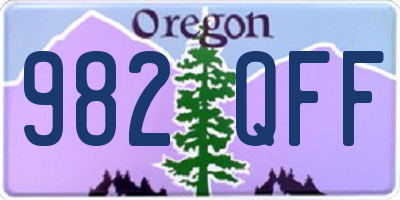 OR license plate 982QFF