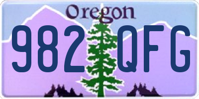 OR license plate 982QFG