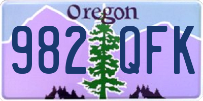 OR license plate 982QFK