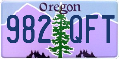 OR license plate 982QFT