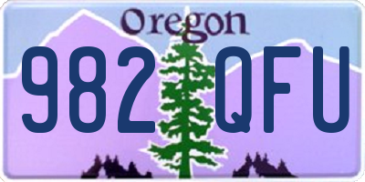 OR license plate 982QFU