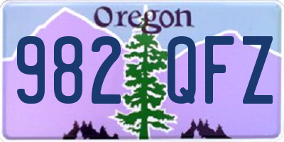 OR license plate 982QFZ