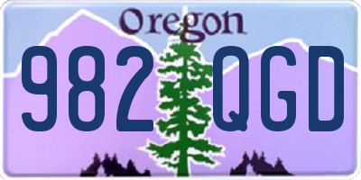 OR license plate 982QGD