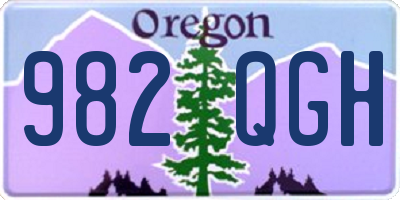 OR license plate 982QGH