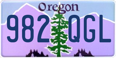 OR license plate 982QGL