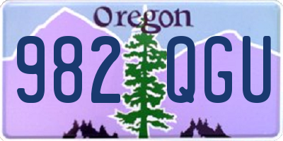 OR license plate 982QGU