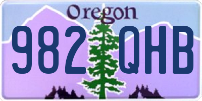 OR license plate 982QHB