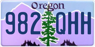 OR license plate 982QHH