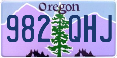 OR license plate 982QHJ