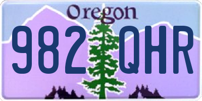OR license plate 982QHR