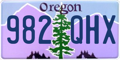 OR license plate 982QHX