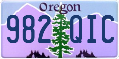 OR license plate 982QIC