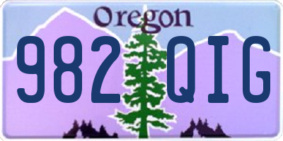 OR license plate 982QIG