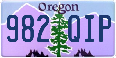 OR license plate 982QIP