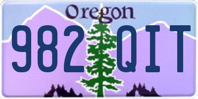 OR license plate 982QIT