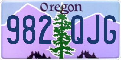 OR license plate 982QJG