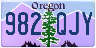 OR license plate 982QJY