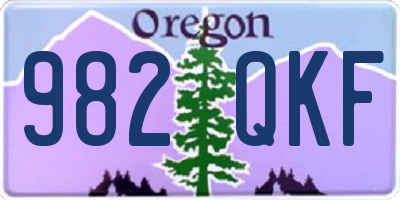 OR license plate 982QKF