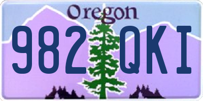 OR license plate 982QKI