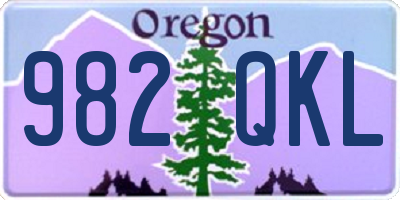 OR license plate 982QKL