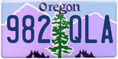 OR license plate 982QLA