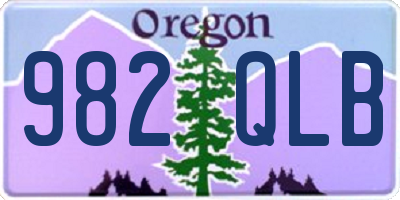 OR license plate 982QLB