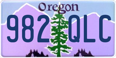 OR license plate 982QLC