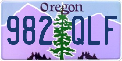 OR license plate 982QLF