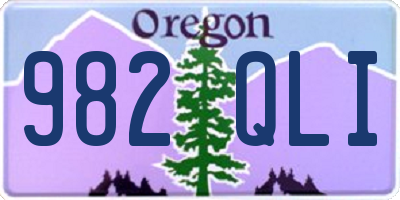 OR license plate 982QLI