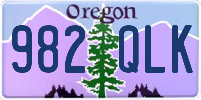 OR license plate 982QLK
