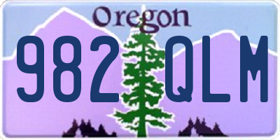 OR license plate 982QLM