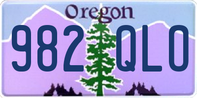 OR license plate 982QLO