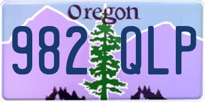 OR license plate 982QLP