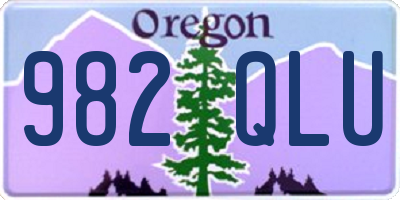 OR license plate 982QLU