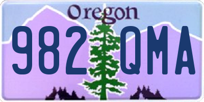 OR license plate 982QMA