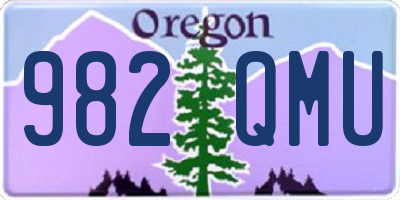 OR license plate 982QMU