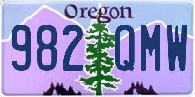 OR license plate 982QMW
