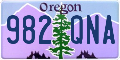 OR license plate 982QNA