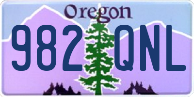 OR license plate 982QNL