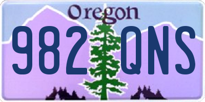 OR license plate 982QNS