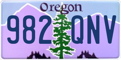 OR license plate 982QNV