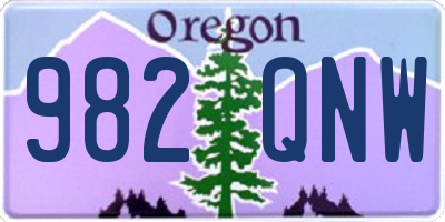 OR license plate 982QNW