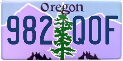 OR license plate 982QOF